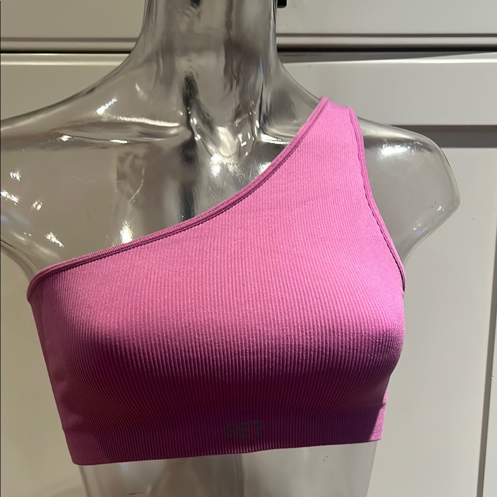 SET Active Pink Ribbed Bandeau
